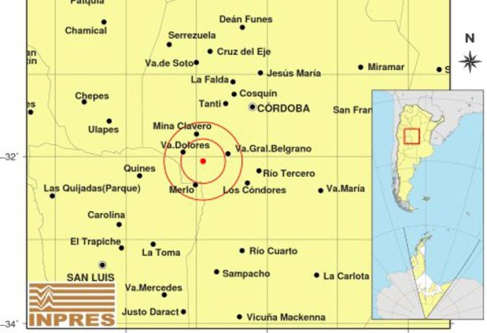 Un sismo de más de 3 grados se sintió en Traslasierra y la costa de los Comechingones