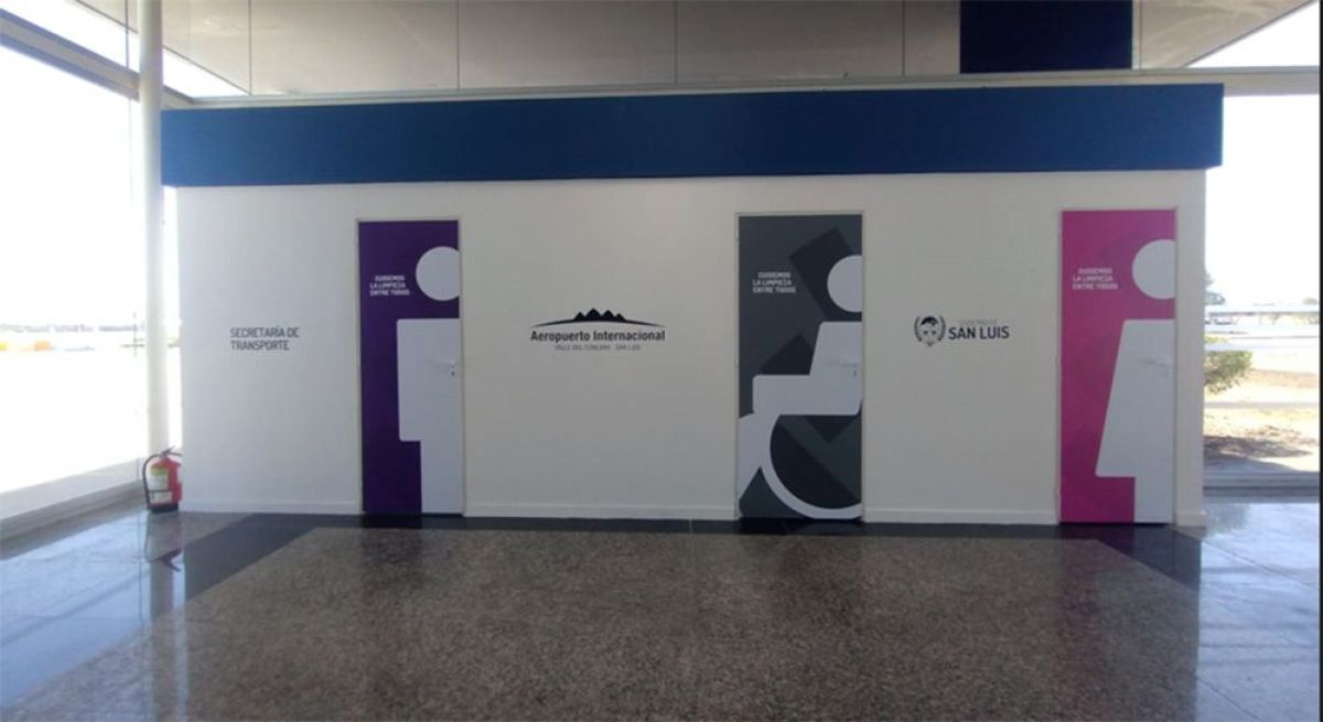 El Aeropuerto Internacional Valle del Conlara estrena nuevos baños en el área de Arribos Internacionales