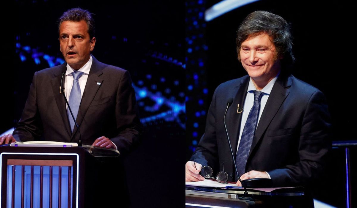 Se sortearon los roles para el debate presidencial entre Javier Milei y Sergio Massa
