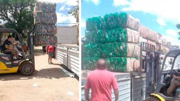 Recuperadores Merlinos devolvieron a la cadena industrial 5.500 kilos de botellas plásticas