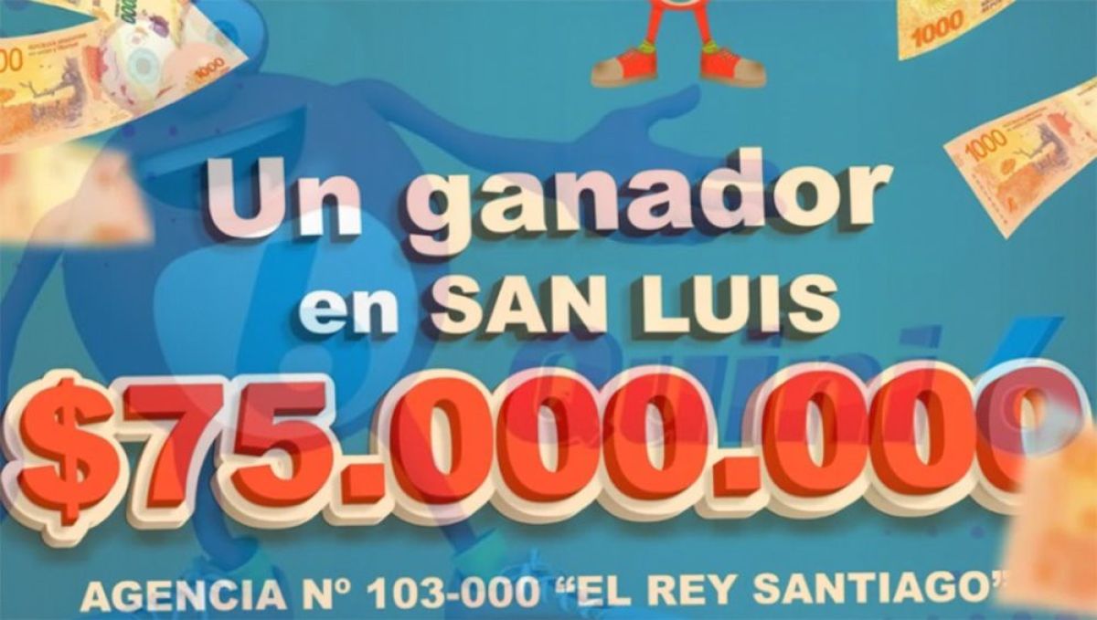 Un sanluiseño ganó 75 millones de pesos en el Quini 6