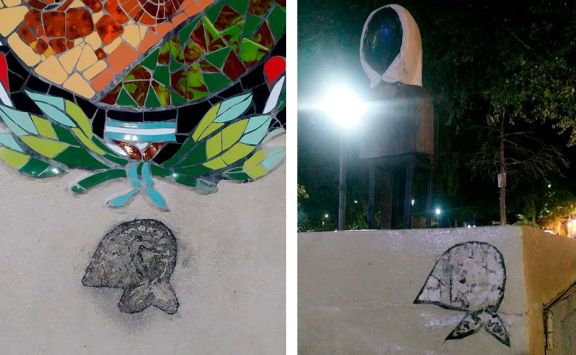 Intolerancia sin límites: destruyeron pañuelos homenaje a Madres y Abuelas de Plaza de Mayo