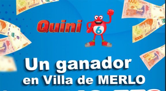 Villa de Merlo: un afortunado ganó más de 10 millones de pesos en el Quini 6