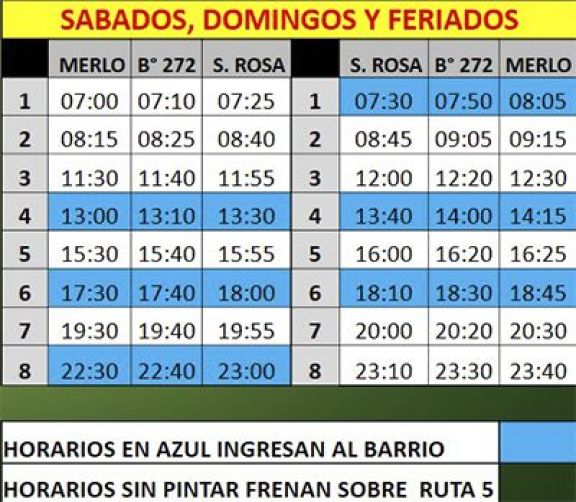 Nuevos horarios de Panaholma