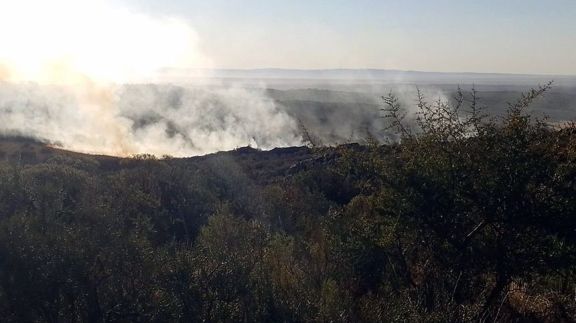 Bomberos y brigadistas continúan combatiendo el incendio en La Vertiente