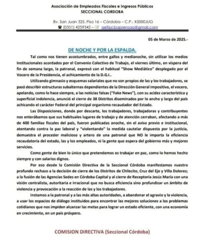 Confirman el cierre de la oficina de ARCA en Villa Dolores 