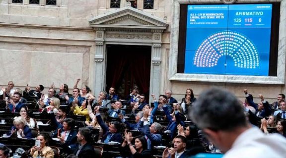 Diputados aprobó la reforma laboral, pero la ley volverá al Senado para su sanción