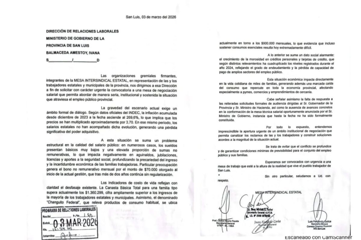 Gremios estatales piden paritaria urgente ante una inflación acumulada del 269,6%