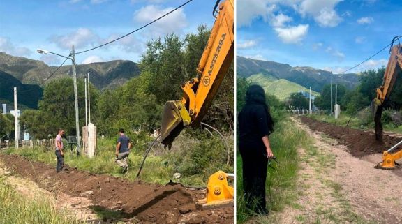 Avanza la obra de entubado de agua potable en Cortaderas