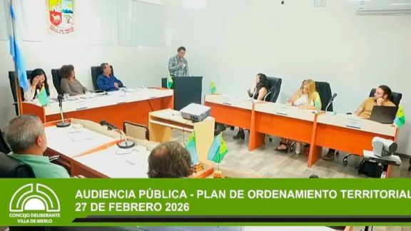 Segunda y última jornada de la audiencia pública por el nuevo plan de ordenamiento territorial en Villa de Merlo