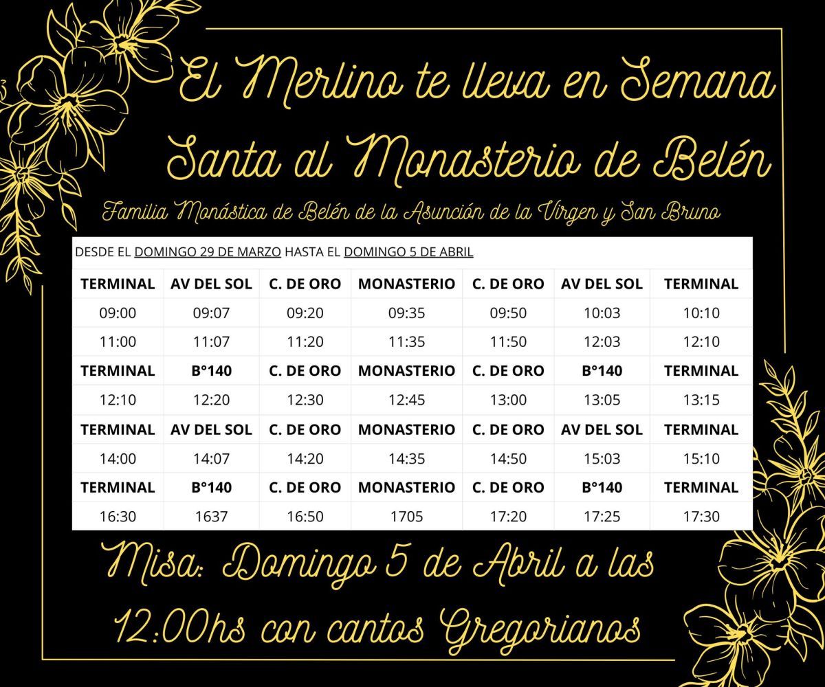 Cómo funcionará el transporte urbano en Villa de Merlo durante Semana Santa