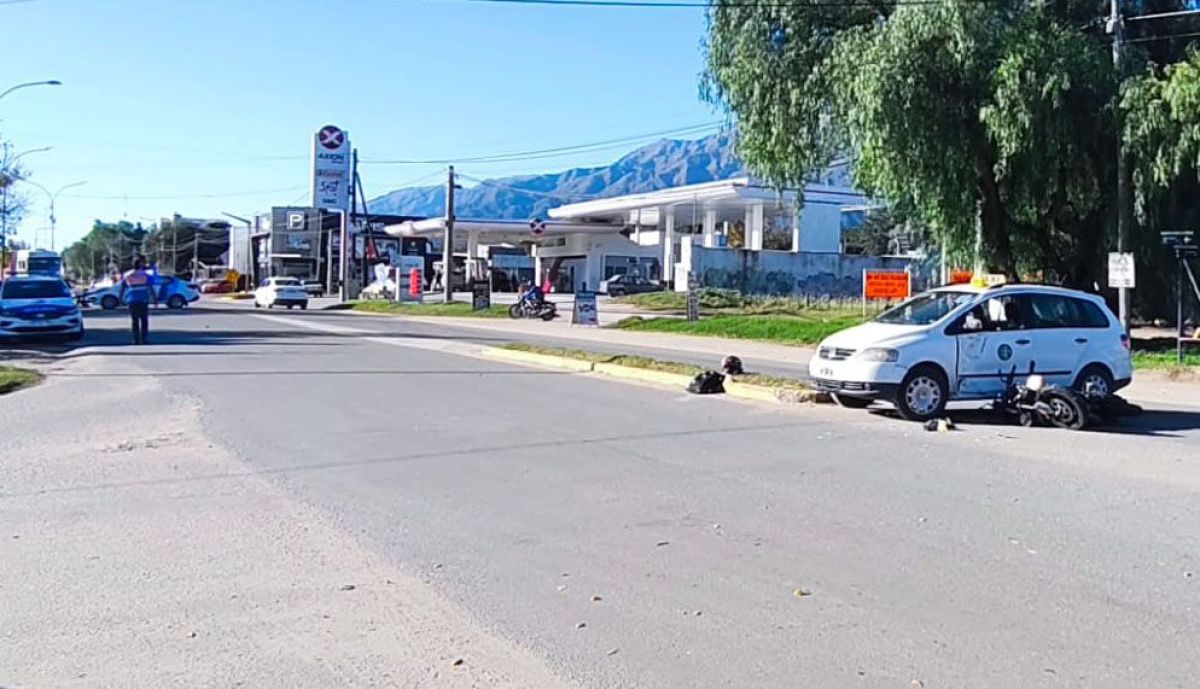 Un motociclista resultó herido tras un choque en Ruta 1, en el ingreso a Villa de Merlo