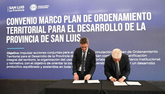 San Luis firmó un convenio con el CFI para elaborar un Plan de Ordenamiento Territorial